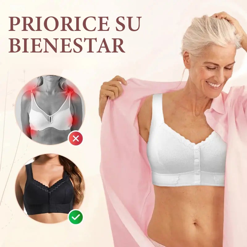Seamless Breathable Front Closure Button Bra for Seniors