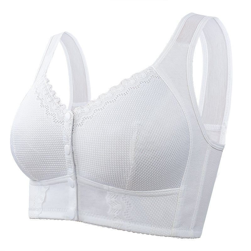 Seamless Breathable Front Closure Button Bra for Seniors
